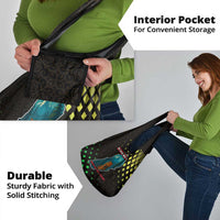 Lebanon Wild Cedar Forest Grocery Bag with Leopard and National Map Design