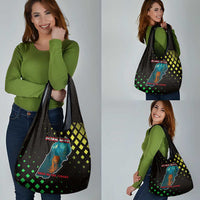 Lebanon Wild Cedar Forest Grocery Bag with Leopard and National Map Design