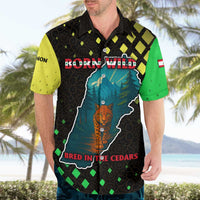 Lebanon Wild Cedar Forest Hawaiian Shirt with Leopard and National Map Design