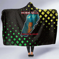 Lebanon Wild Cedar Forest Hooded Blanket with Leopard and National Map Design