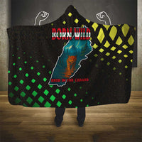 Lebanon Wild Cedar Forest Hooded Blanket with Leopard and National Map Design