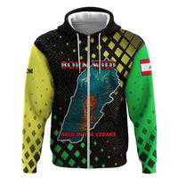 Lebanon Wild Cedar Forest Hoodie with Leopard and National Map Design