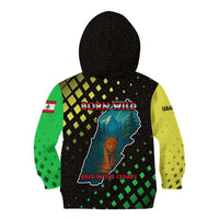 Lebanon Wild Cedar Forest Kid Hoodie with Leopard and National Map Design