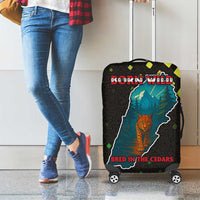 Lebanon Wild Cedar Forest Luggage Cover with Leopard and National Map Design
