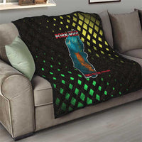Lebanon Wild Cedar Forest Quilt with Leopard and National Map Design