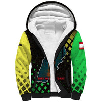 Lebanon Wild Cedar Forest Sherpa Hoodie with Leopard and National Map Design