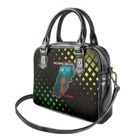 Lebanon Wild Cedar Forest Shoulder Handbag with Leopard and National Map Design