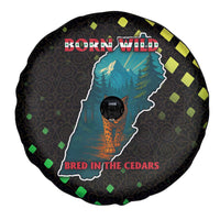 Lebanon Wild Cedar Forest Spare Tire Cover with Leopard and National Map Design