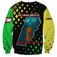 Lebanon Wild Cedar Forest Sweatshirt with Leopard and National Map Design