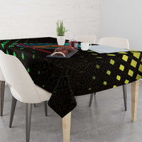 Lebanon Wild Cedar Forest Tablecloth with Leopard and National Map Design