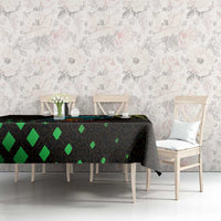 Lebanon Wild Cedar Forest Tablecloth with Leopard and National Map Design