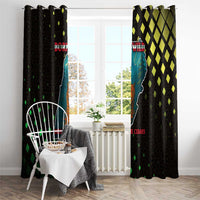 Lebanon Wild Cedar Forest Window Curtain with Leopard and National Map Design