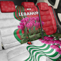 Lebanon Cyclamen Flower Back Car Seat Cover with Patriotic Colors and Inspirational Quote