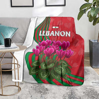 Lebanon Cyclamen Flower Blanket with Patriotic Colors and Inspirational Quote