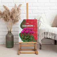 Lebanon Cyclamen Flower Canvas Wall Art with Patriotic Colors and Inspirational Quote