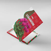 Lebanon Cyclamen Flower Canvas Wall Art with Patriotic Colors and Inspirational Quote