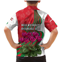 Lebanon Cyclamen Flower Family Matching Mermaid Dress and Hawaiian Shirt with Patriotic Colors and Inspirational Quote