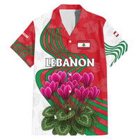 Lebanon Cyclamen Flower Family Matching Mermaid Dress and Hawaiian Shirt with Patriotic Colors and Inspirational Quote