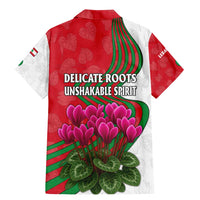 Lebanon Cyclamen Flower Family Matching Mermaid Dress and Hawaiian Shirt with Patriotic Colors and Inspirational Quote