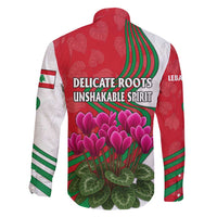 Lebanon Cyclamen Flower Family Matching Mermaid Dress and Hawaiian Shirt with Patriotic Colors and Inspirational Quote