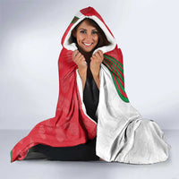 Lebanon Cyclamen Flower Hooded Blanket with Patriotic Colors and Inspirational Quote