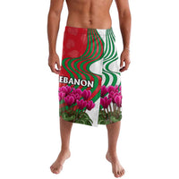 Lebanon Cyclamen Flower Lavalava with Patriotic Colors and Inspirational Quote