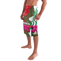 Lebanon Cyclamen Flower Lavalava with Patriotic Colors and Inspirational Quote