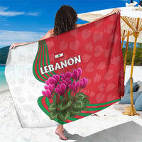 Lebanon Cyclamen Flower Sarong with Patriotic Colors and Inspirational Quote