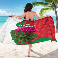 Lebanon Cyclamen Flower Sarong with Patriotic Colors and Inspirational Quote