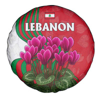 Lebanon Cyclamen Flower Spare Tire Cover with Patriotic Colors and Inspirational Quote