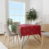 Lebanon Cyclamen Flower Tablecloth with Patriotic Colors and Inspirational Quote