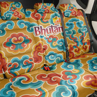 Bhutan Dragon Back Car Seat Cover with Traditional Cloud Motif in Vibrant Himalayan Colors