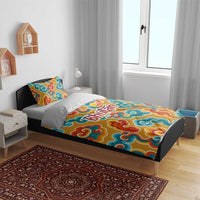 Bhutan Dragon Bedding Set with Traditional Cloud Motif in Vibrant Himalayan Colors