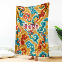 Bhutan Dragon Blanket with Traditional Cloud Motif in Vibrant Himalayan Colors