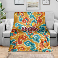 Bhutan Dragon Blanket with Traditional Cloud Motif in Vibrant Himalayan Colors