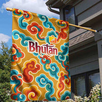 Bhutan Dragon Garden Flag with Traditional Cloud Motif in Vibrant Himalayan Colors