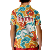 Bhutan Dragon Kid Polo Shirt with Traditional Cloud Motif in Vibrant Himalayan Colors