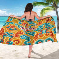 Bhutan Dragon Sarong with Traditional Cloud Motif in Vibrant Himalayan Colors