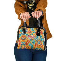 Bhutan Dragon Shoulder Handbag with Traditional Cloud Motif in Vibrant Himalayan Colors