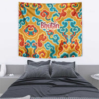 Bhutan Dragon Tapestry with Traditional Cloud Motif in Vibrant Himalayan Colors