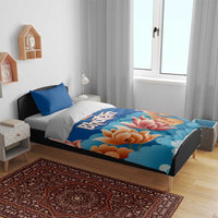 Bhutan Lotus Blossom Bedding Set with White Dragon and Sacred Cloud Harmony