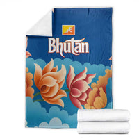Bhutan Lotus Blossom Blanket with White Dragon and Sacred Cloud Harmony