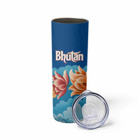 Bhutan Lotus Blossom Skinny Tumbler with White Dragon and Sacred Cloud Harmony