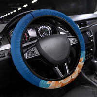 Bhutan Lotus Blossom Steering Wheel Cover with White Dragon and Sacred Cloud Harmony