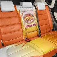 Bhutan Mandala Emblem Back Car Seat Cover with Monastic Orange and Spiritual Harmony