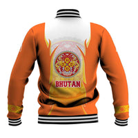 Bhutan Mandala Emblem Baseball Jacket with Monastic Orange and Spiritual Harmony