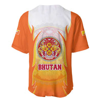 Bhutan Mandala Emblem Baseball Jersey with Monastic Orange and Spiritual Harmony