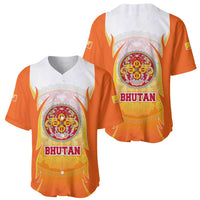 Bhutan Mandala Emblem Baseball Jersey with Monastic Orange and Spiritual Harmony
