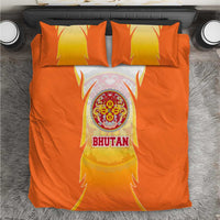 Bhutan Mandala Emblem Bedding Set with Monastic Orange and Spiritual Harmony