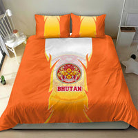 Bhutan Mandala Emblem Bedding Set with Monastic Orange and Spiritual Harmony